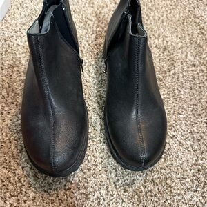 Alegria Black Leather Ankle Boots